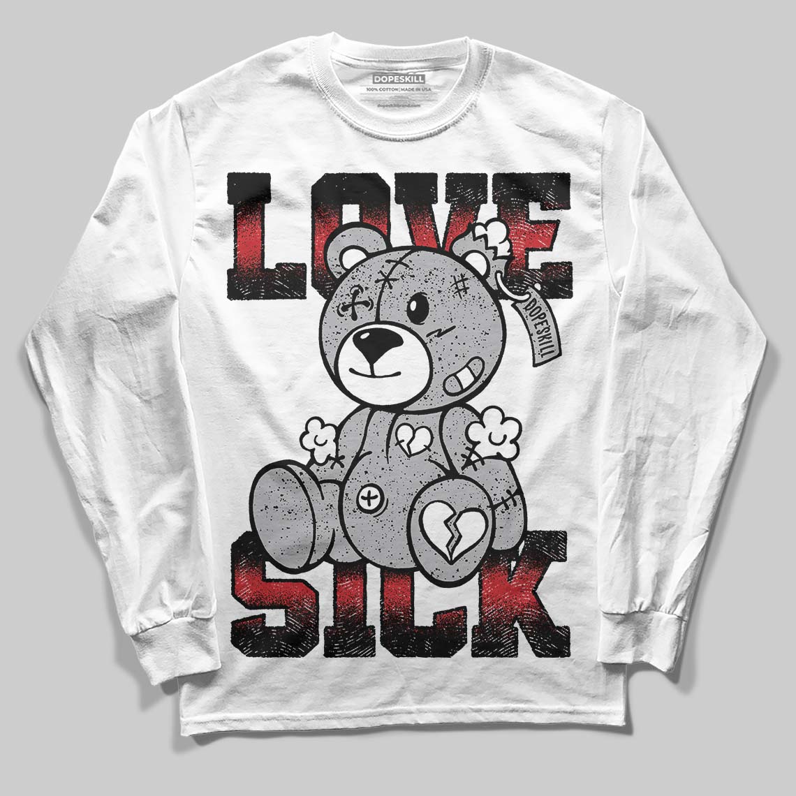 Jordan 4 OG “White Cement” DopeSkill Long Sleeve T-Shirt Love Sick Graphic Streetwear - White