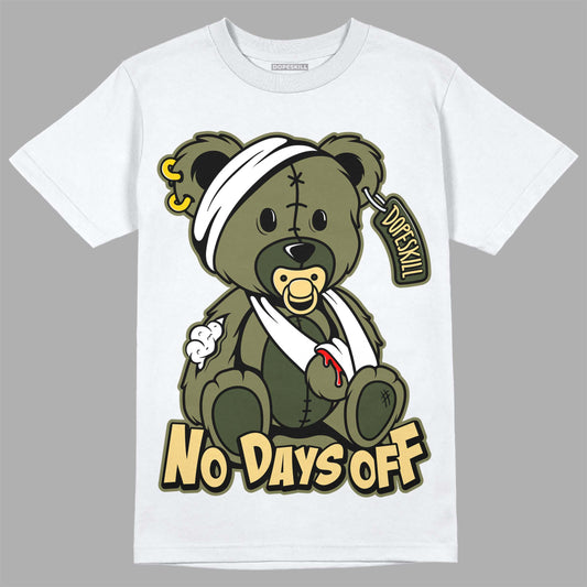 Jordan 4 Retro SE Craft Medium Olive DopeSkill T-Shirt Hurt Bear Graphic Streetwear - White