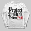 Jordan 5 Retro OG Black Metallic Reimagined DopeSkill Long Sleeve T-Shirt Protect Me From Evil Graphic Streetwear - White