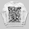 Jordan 4 “Black Cat” (2025) DopeSkill Long Sleeve T-Shirt Distorted Realms Graphic Streetwear - White