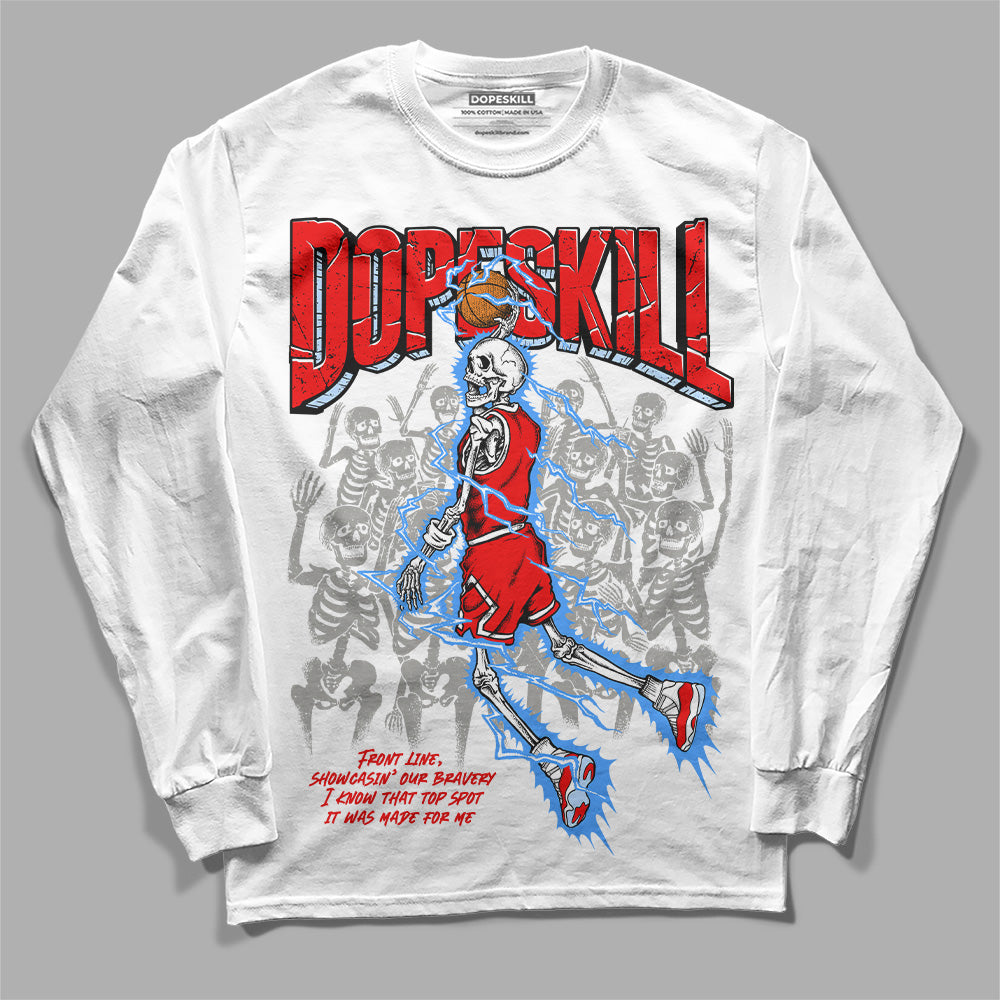 Jordan 11 Retro Cherry DopeSkill Long Sleeve T-Shirt Thunder Dunk Graphic Streetwear - White 