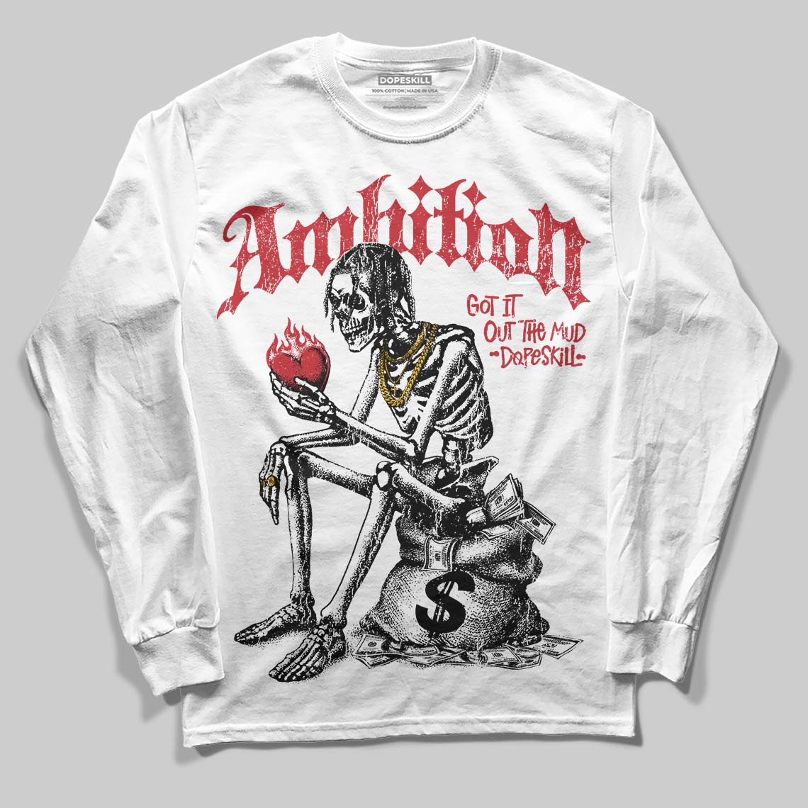 Jordan 1 Low OG "Chicago" DopeSkill Long Sleeve T-Shirt Ambition Graphic Streetwear - White