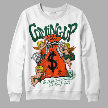 Dunk Low Team Dark Green Orange DopeSkill Sweatshirt Money Bag Coming Up Graphic Streetwear - White 