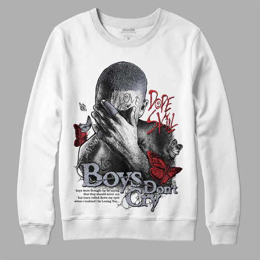 Jordan 4 “Bred Reimagined” DopeSkill Sweatshirt Boys Don't Cry Graphic Streetwear - White