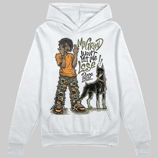 Olive Sneakers DopeSkill Hoodie Sweatshirt My Grind Won't Let Me Lose Graphic Streetwear - White