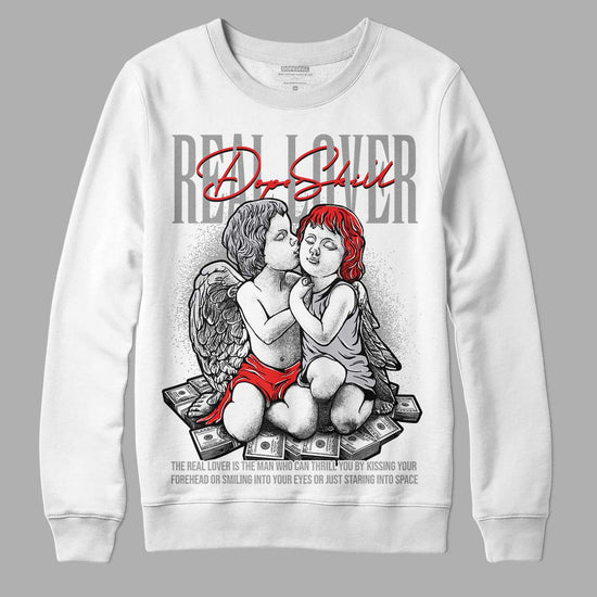 Grey Sneakers DopeSkill Sweatshirt Real Lover Graphic Streetwear - White 