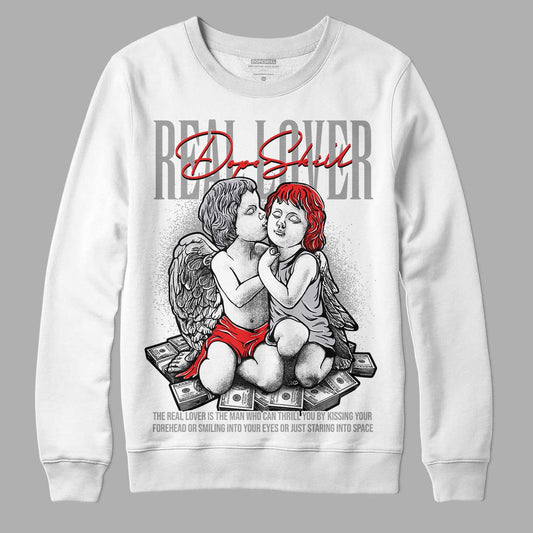 Grey Sneakers DopeSkill Sweatshirt Real Lover Graphic Streetwear - White