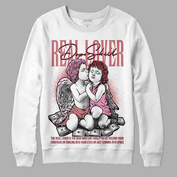 Valentine's Day Collection DopeSkill Sweatshirt Real Lover Graphic Streetwear - White 