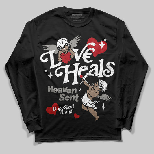 Jordan 3 Retro Black Cat DopeSkill Long Sleeve T-Shirt New Love Heals Graphic Streetwear - black