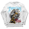 Jordan 1 Mid GS 'Six Championships DopeSkill Long Sleeve T-Shirt Money Loves Me Graphic Streetwear - WHite