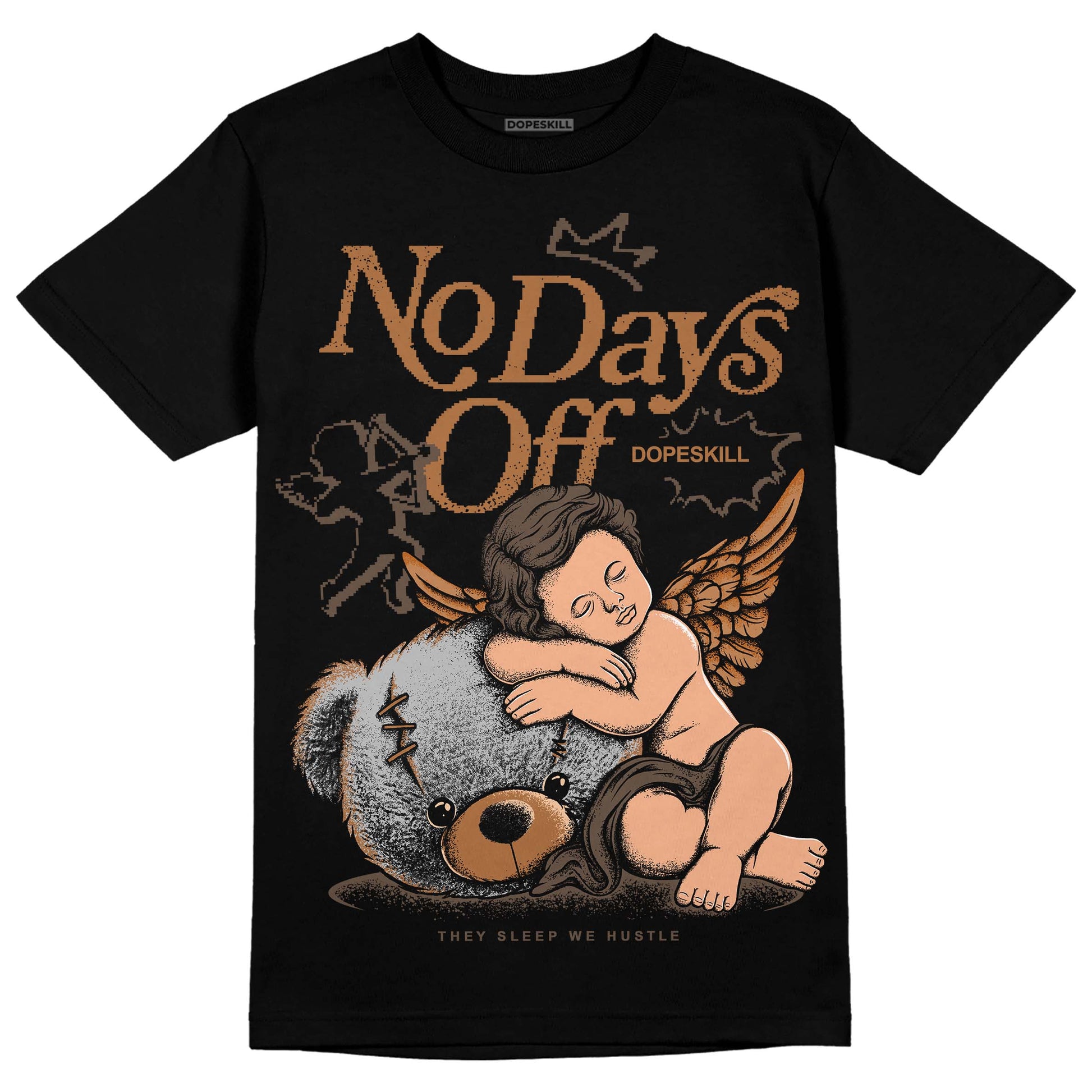 Jordan 1 Retro High OG Palomino DopeSkill T-Shirt New No Days Off Graphic Streetwear - Black