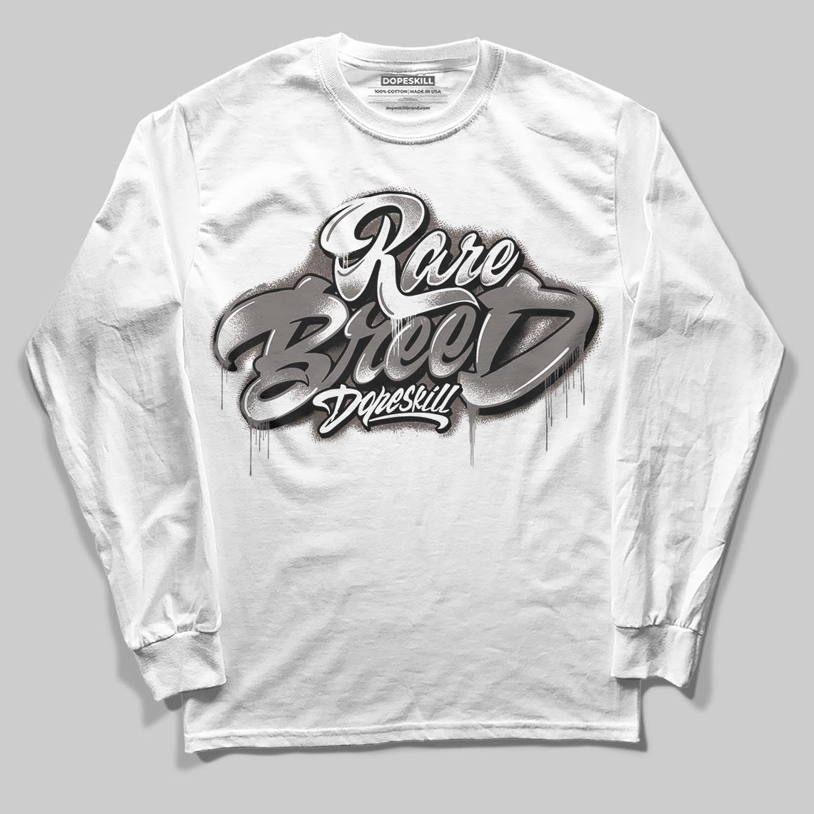 Jordan 4 Retro Cave Stone DopeSkill Long Sleeve T-Shirt Rare Breed Type Graphic Streetwear - White