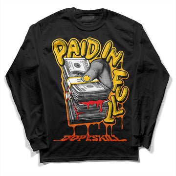 Yellow Sneakers DopeSkill Long Sleeve T-Shirt Paid In Full Graphic Streetwear - Black