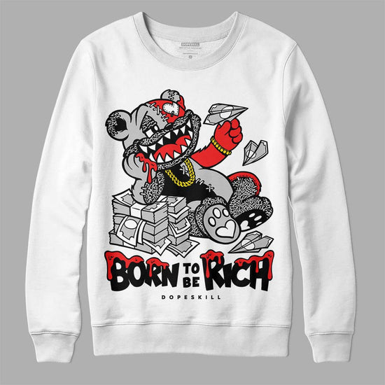 Jordan Spizike Low Bred DopeSkill Sweatshirt Born To Be Rich Graphic Streetwear - White 