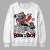 Jordan Spizike Low Bred DopeSkill Sweatshirt Born To Be Rich Graphic Streetwear - White 