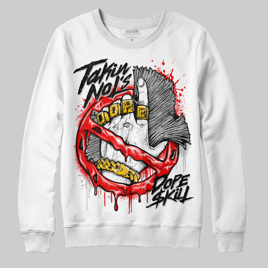 Jordan 12 “Cherry” DopeSkill Sweatshirt Takin No L's Graphic Streetwear - White