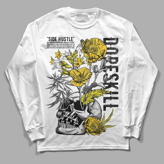 Jordan 4 Retro “Vivid Sulfur” DopeSkill Long Sleeve T-Shirt Side Hustle Graphic Streetwear - White 