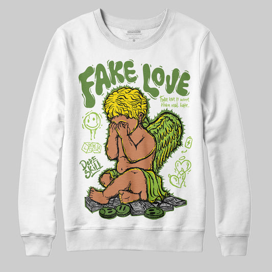 Dunk Low 'Chlorophyll' DopeSkill Sweatshirt New Fake Love Graphic Streetwear - White