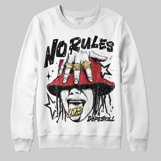 Jordan 4 “Flight Club” DopeSkill Sweatshirt No Rules Graphic Streetwear - White