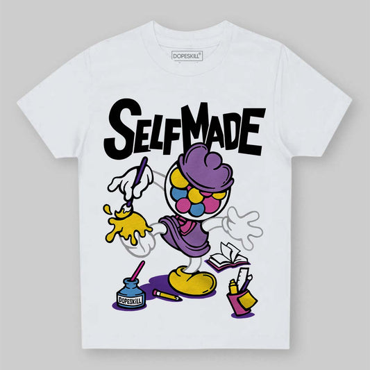 PURPLE Sneakers DopeSkill Toddler Kids T-shirt Self Made Graphic Streetwear - White