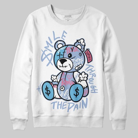 Jordan 3 GS “Cobalt Bliss” DopeSkill Sweatshirt Smile Through The Pain Graphic Streetwear - White