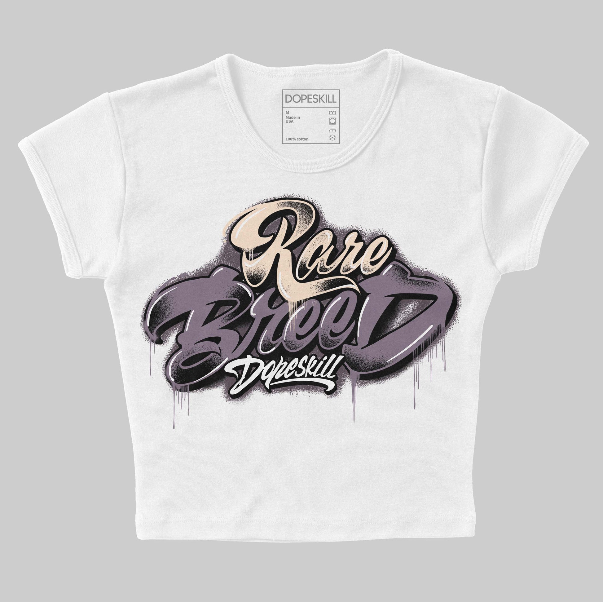 A Ma Maniére x Air Jordan 3 Black Violet Ore DopeSkill Women's Crop Top Rare Breed Type Graphic Streetwear - White 