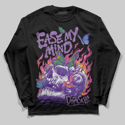 PURPLE Sneakers DopeSkill Long Sleeve T-Shirt Ease My Mind Graphic Streetwear - black