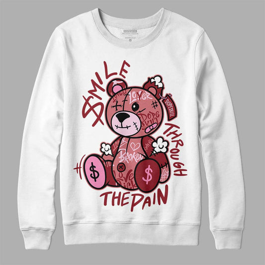 Valentine's Day Collection DopeSkill Sweatshirt Smile Through The Pain Graphic Streetwear - White 