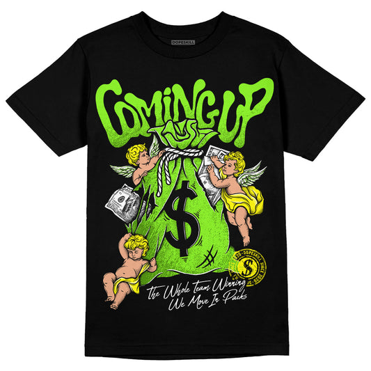 Neon Green Sneakers DopeSkill T-Shirt Money Bag Coming Up Graphic Streetwear - Black