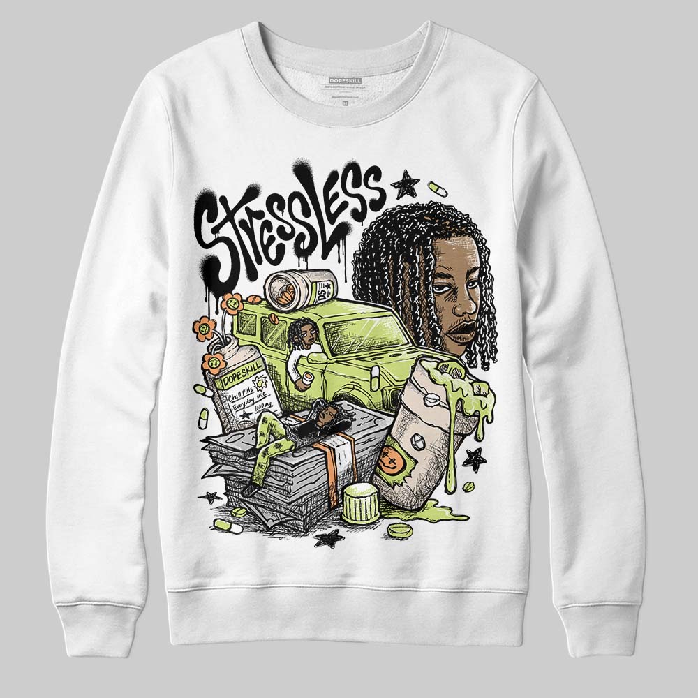 Jordan 5 “Luminous Green” DopeSkill Sweatshirt Stressless Graphic Streetwear - White
