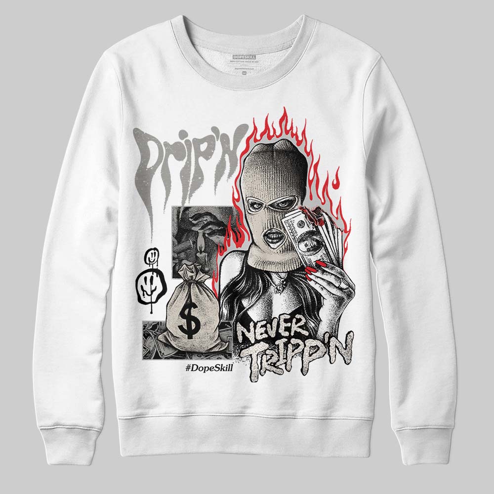 Jordan 3 Retro Pure Money DopeSkill Sweatshirt Drip'n Never Tripp'n Graphic Streetwear - White