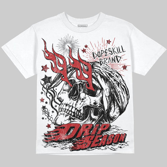 Jordan 12 Retro Flu Game (2025) DopeSkill Oversize Print T-Shirt Drip Season Graphic Streetwear
