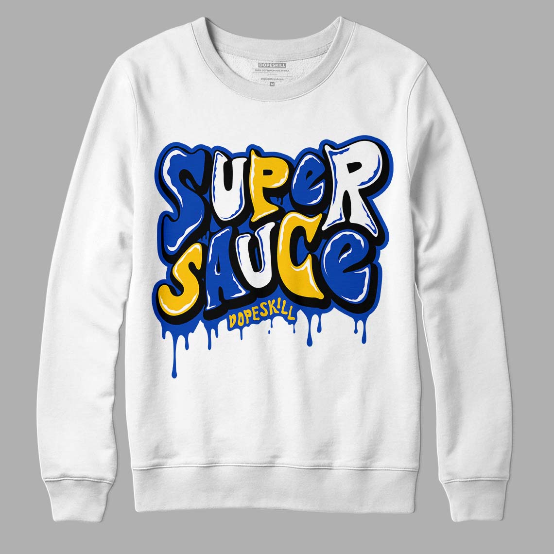 Jordan 14 “Laney” DopeSkill Sweatshirt Super Sauce Graphic Streetwear - WHite