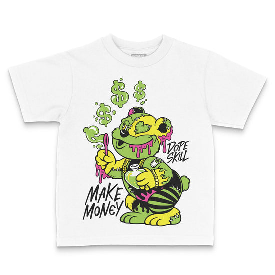 Neon Green Sneakers DopeSkill Toddler Kids T-shirt Make Money Graphic Streetwear - White