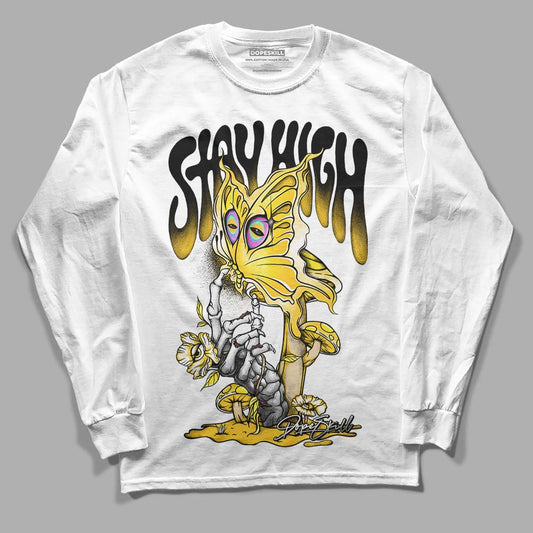 Jordan 4 Retro “Vivid Sulfur” DopeSkill Long Sleeve T-Shirt Stay High Graphic Streetwear - White 