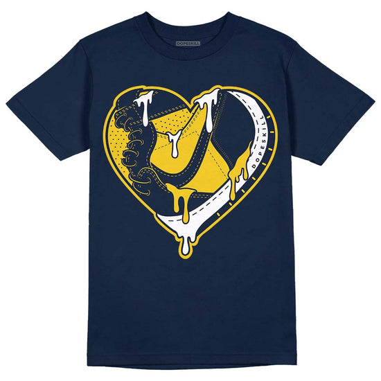 Dunk Low Vintage “Michigan” DopeSkill Midnight Navy T-Shirt Heart Jordan 1 Graphic Streetwear