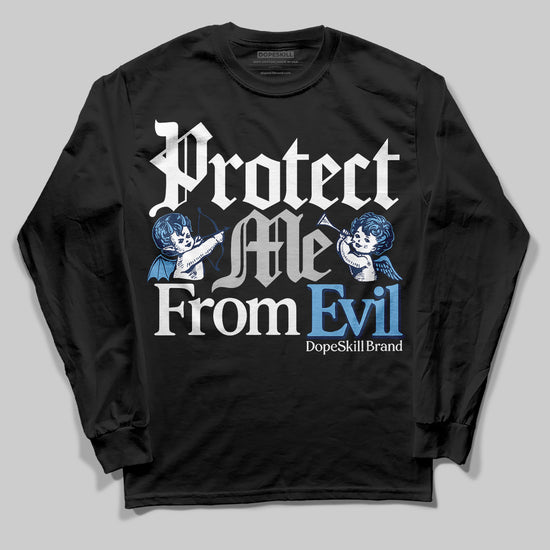 Jordan 4 SB “Summit White/Navy” DopeSkill Long Sleeve T-Shirt Protect Me From Evil Graphic Streetwear - Black