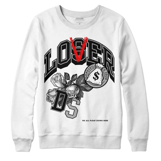 Jordan 1 Low OG “Shadow” DopeSkill Sweatshirt Loser Lover Graphic Streetwear - White