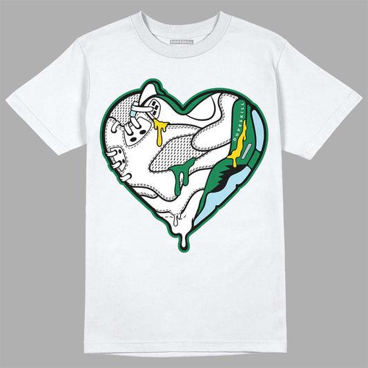 Jordan 5 “Lucky Green” DopeSkill T-Shirt Heart Jordan 5 Graphic Streetwear - White 