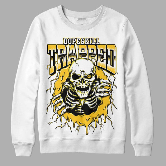 Jordan 4 Retro “Vivid Sulfur” DopeSkill Sweatshirt Trapped Halloween Graphic Streetwear - White 