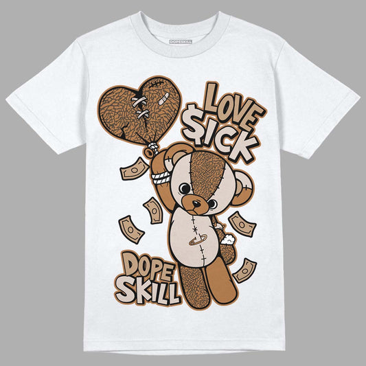 Jordan 3 Retro Palomino DopeSkill T-Shirt Love Sick Graphic Streetwear - White