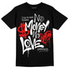 Black and White Sneakers DopeSkill T-Shirt No Money No Love Typo Graphic Streetwear - Black