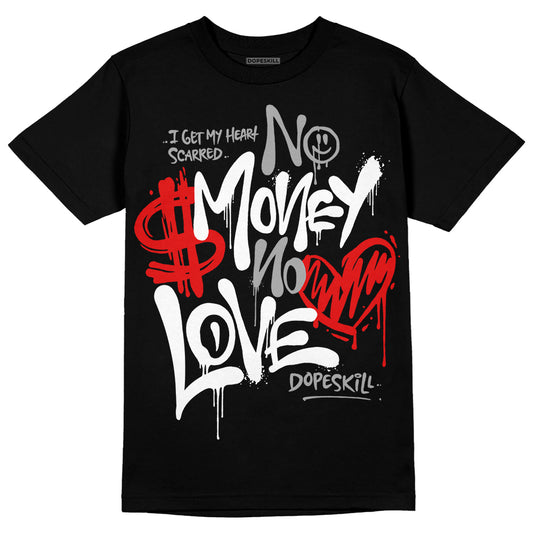 Black and White Sneakers DopeSkill T-Shirt No Money No Love Typo Graphic Streetwear - Black