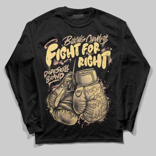 TAN Sneakers DopeSkill Long Sleeve T-Shirt Fight For Right Graphic Streetwear - Black