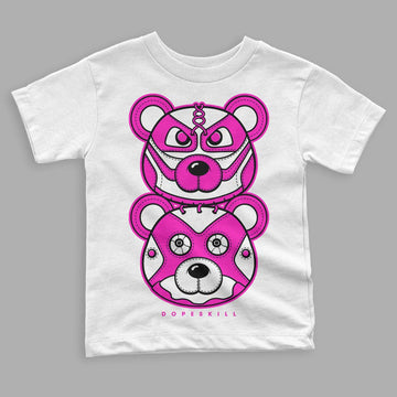 Dunk Low GS “Active Fuchsia” DopeSkill Toddler Kids T-shirt Leather Bear Graphic Streetwear - White