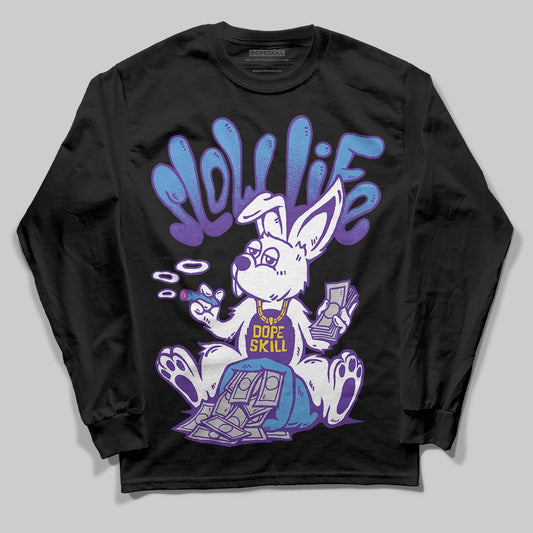 PURPLE Sneakers DopeSkill Long Sleeve T-Shirt Slow Life Graphic Streetwear  - black