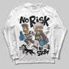 Adidas Samba OG White Black Clear Granite DopeSkill Long Sleeve T-Shirt No Risk No Story Graphic Streetwear - White