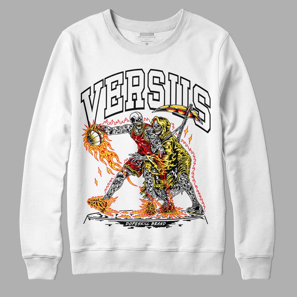 Jordan 4 Thunder DopeSkill Sweatshirt VERSUS Graphic Streetwear - White