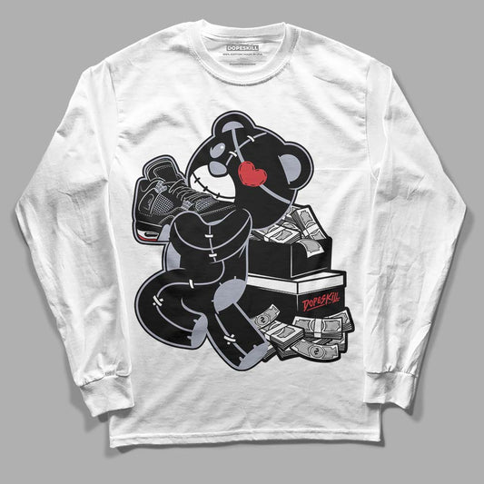 Jordan 4 “Bred Reimagined” DopeSkill Long Sleeve T-Shirt Bear Steals Sneaker Graphic Streetwear - White 