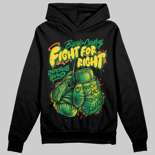 Green Sneakers DopeSkill Hoodie Sweatshirt Fight For Right Graphic Streetwear - Black